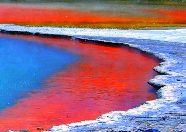 09_12-21-09_ Champagne Pool Formed by a Hydrothermal Eruption about 900 Years Ago, Displaying Colorful Mineral Deposits Like Orange (from Antimony) & Green (from Colloidal Sulf90001.JPG