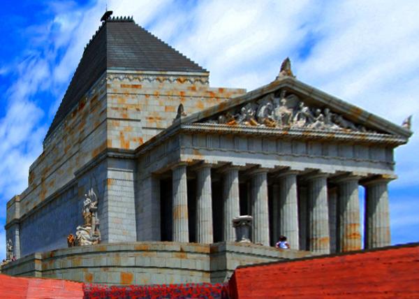 07_01-02-10_ Bldg_Shrine of Remembrance, Two of the 4 Groups of Statuary Marked the Corners of the Shrine.jpg