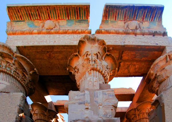 03_04-07-11_ Cornice Detail Gate of Neos Dionysos w Preserved Papyrus Shaped Column & Ceiling.jpg