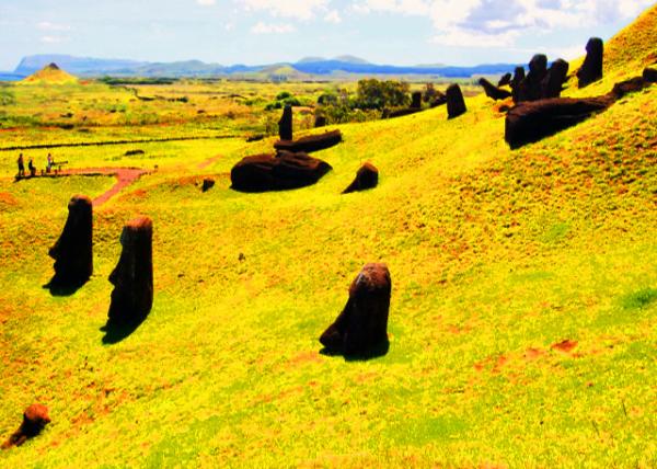 38_12-17-12_ Rano Raraku Quarry_Outer Slopes of Rano Raraku w Many Moai, Some Half-Buried, Some Left Still under Construction near the Mtn-130001.JPG