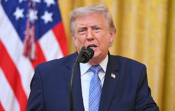 美国总统川普2026年7月16日在美国华盛顿白宫东厅(East Room)向全国发表讲话。