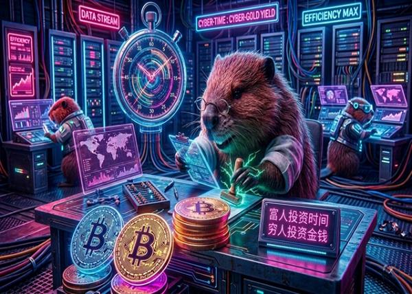 The rich invest in time, the poor invest in money in Classic Cyberpunk Pink-and-Blue Color Clash.jpg
