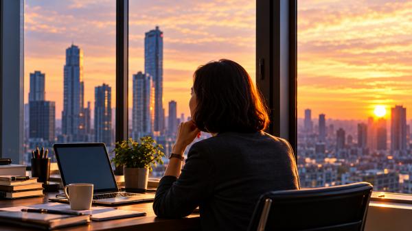 Contemplative Office Sunset Over the City.png
