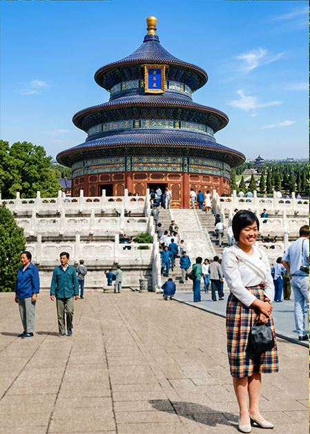 1984-10-02_Beijing_Temple of Heaven_Hall of Prayer w Its Unique Circular, 3-Tiered Design Built Entirely wo Nails, Symbolizing the Connection between Heaven & Earth祈年殿0001.jpg